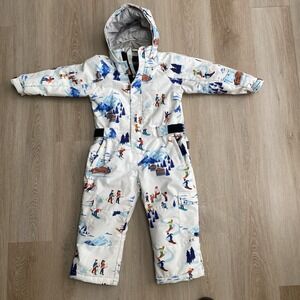 SNBOCON Kids Unisex One Piece Snowsuit Ski Village Print Size 120 (US 6)